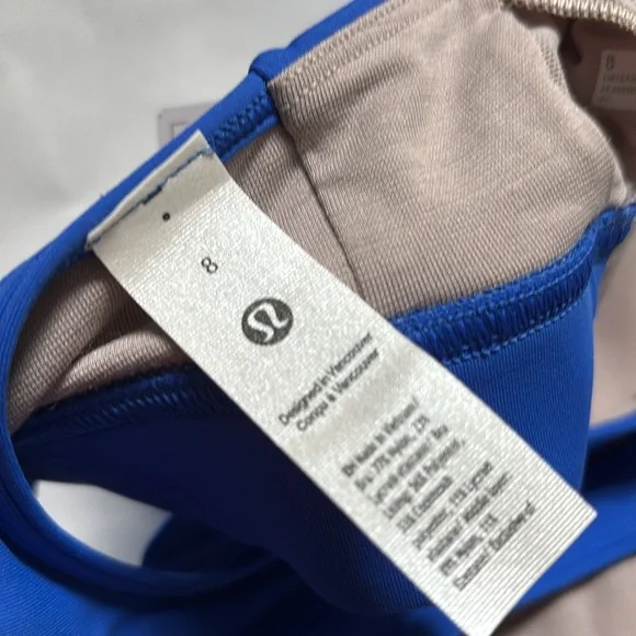 LULULEMON POWER THROUGH BRA IN BLAZER BLUE TONE SZ 8 NWT
